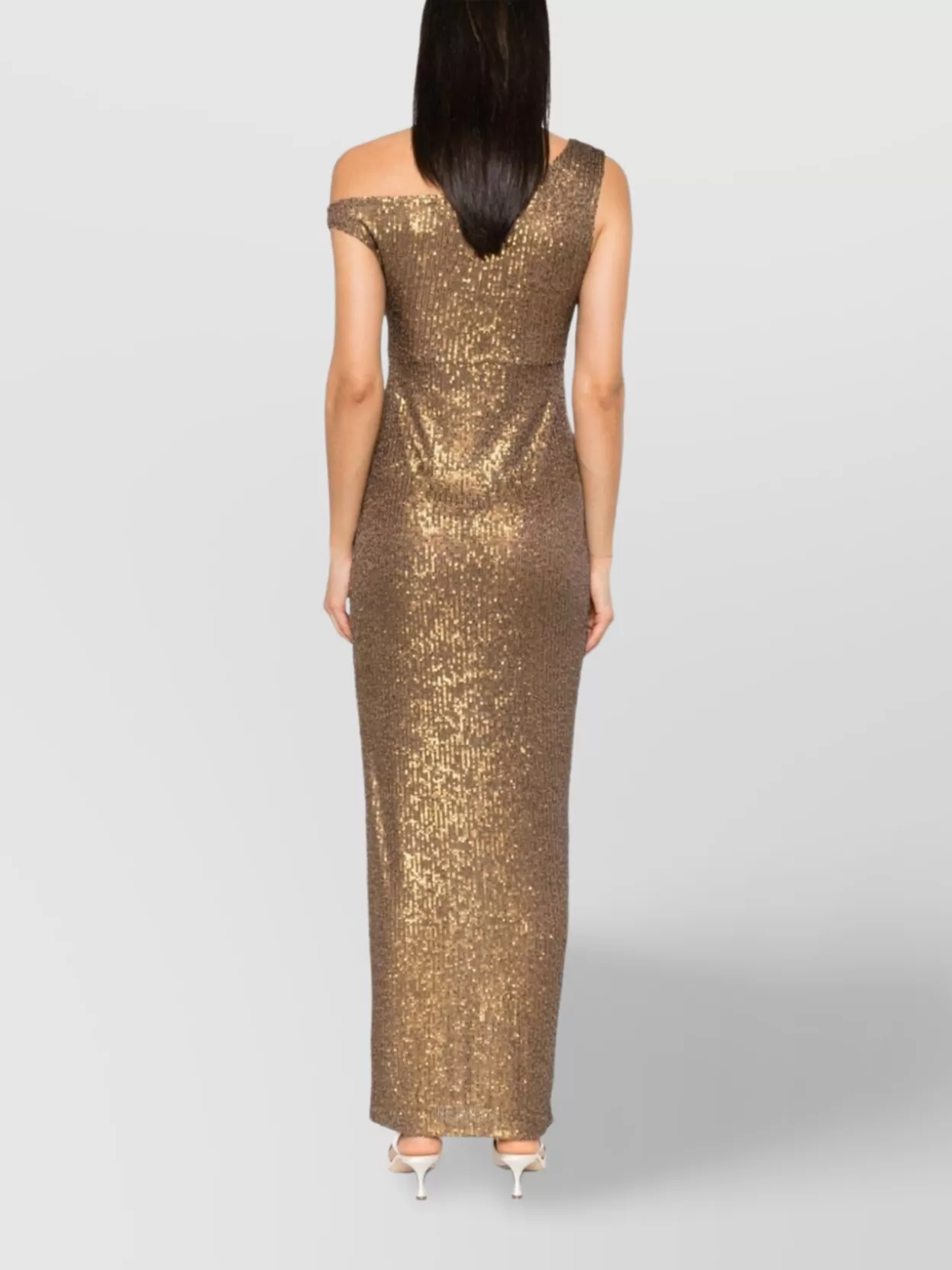 Shop Norma Kamali One-shoulder Sequin Embellished Long Dress