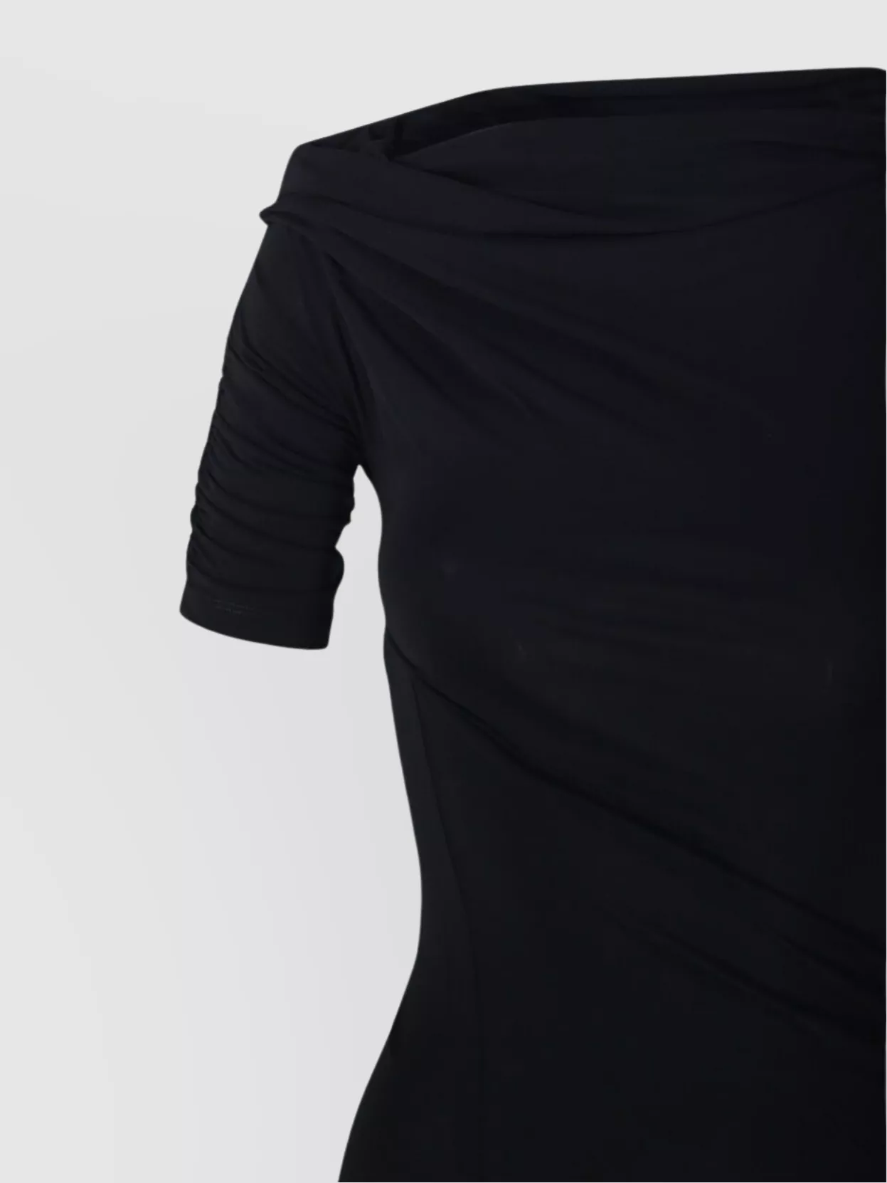 Jacquemus Draped One Shoulder Mini Dress In Black