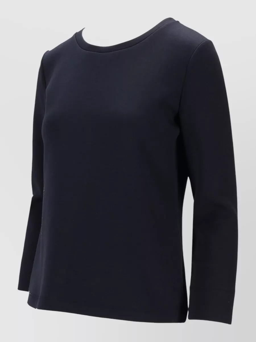S Max Mara Long Sleeve Round Neck Plain Top
