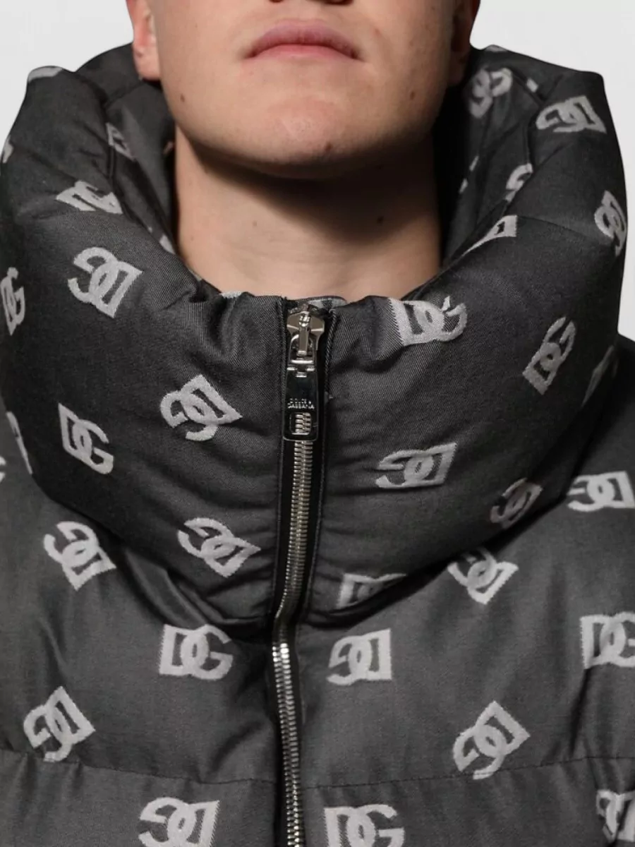 Dolce&Gabbana Logo-Print Relaxed-Fit Puffer Jacket