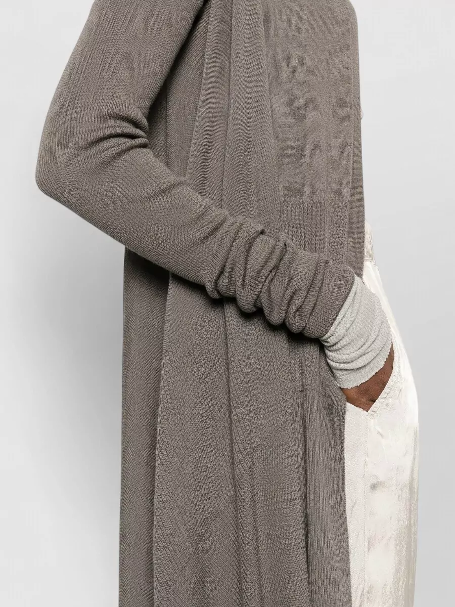 Rick Owens Longline Wrap Knit Top Long Sleeves