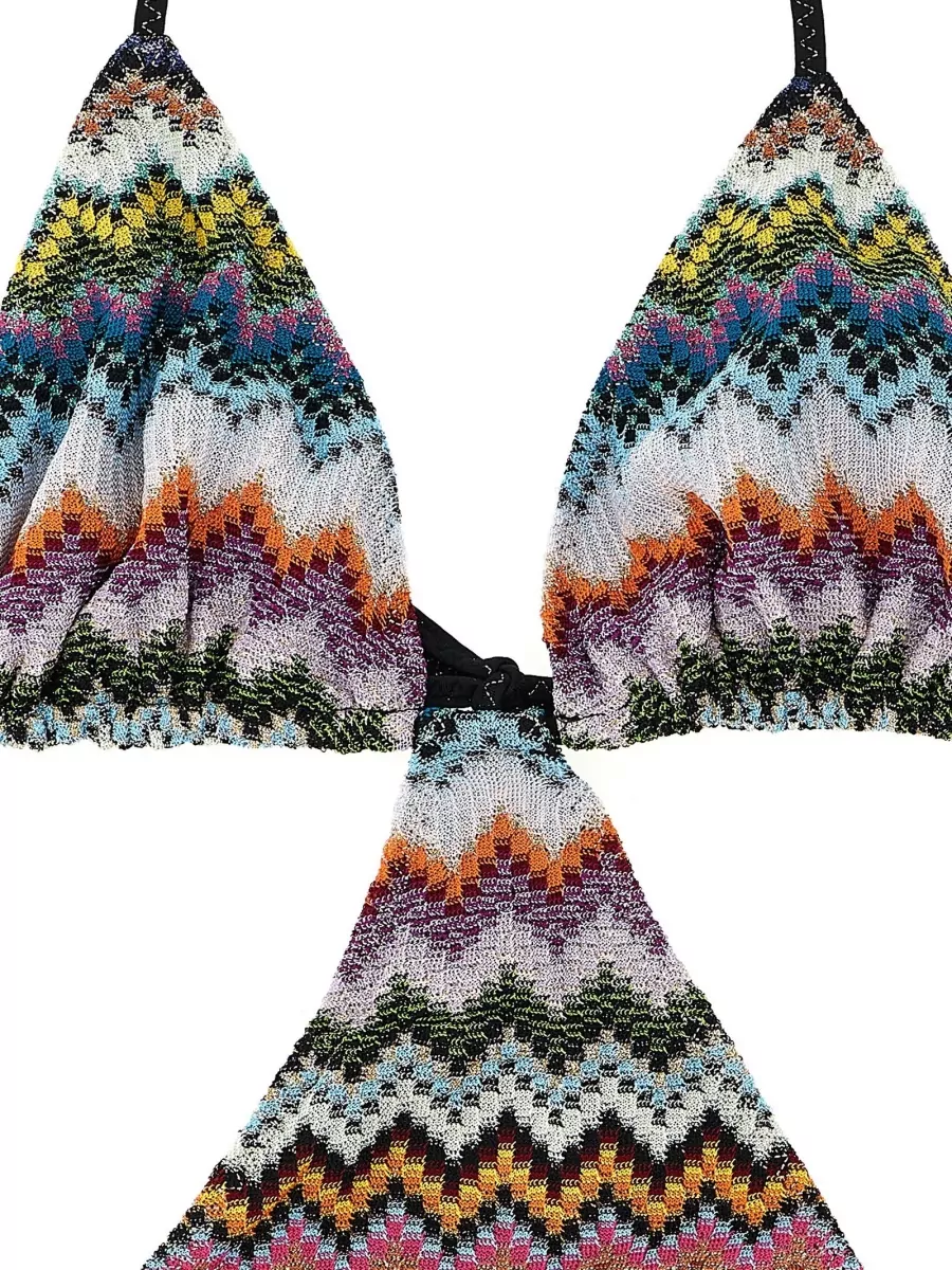 Missoni Zigzag Motif Trikini Halter Neck Cutout