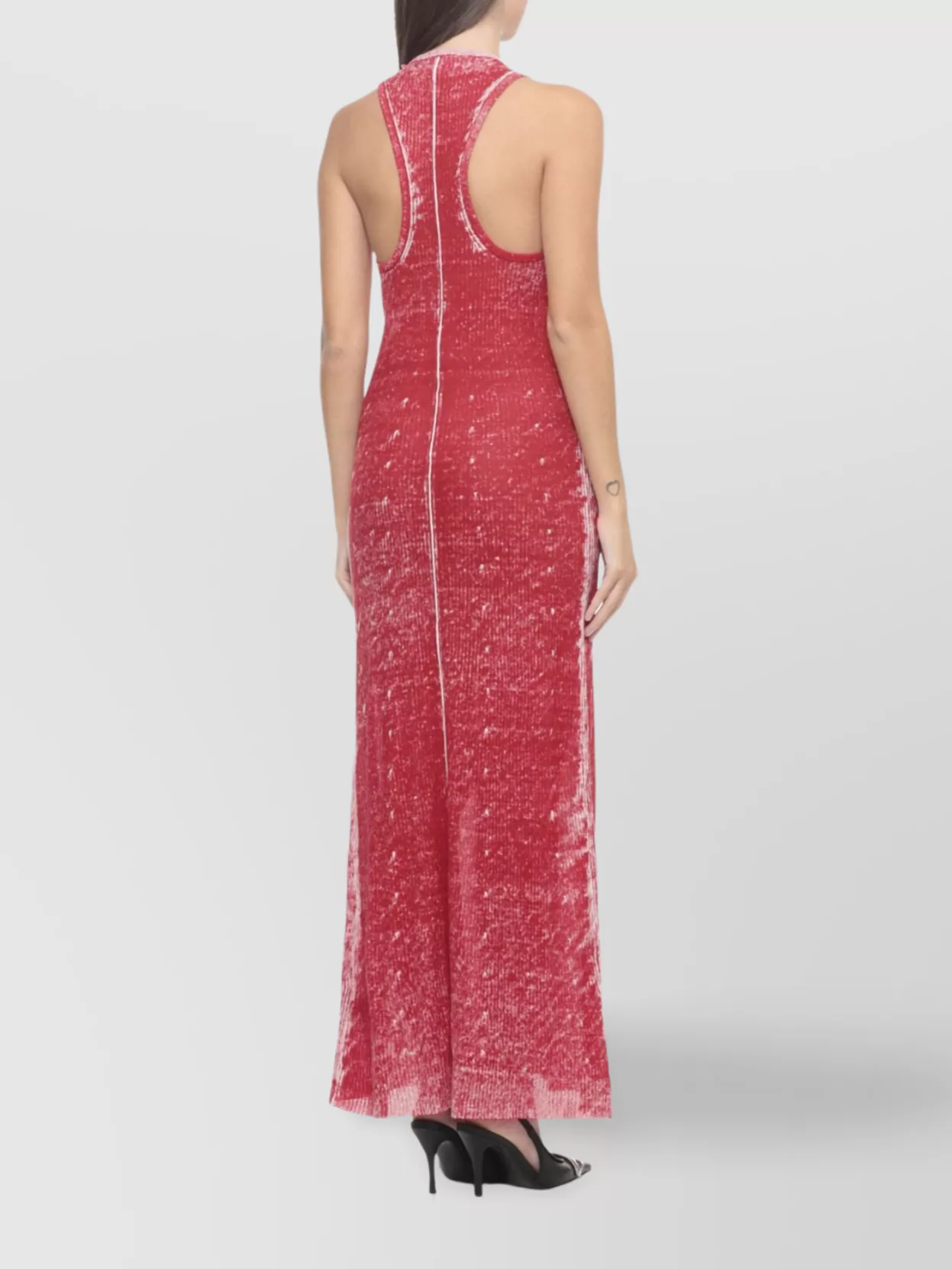 Diesel Sleeveless Midi Dress Ribbed Texture