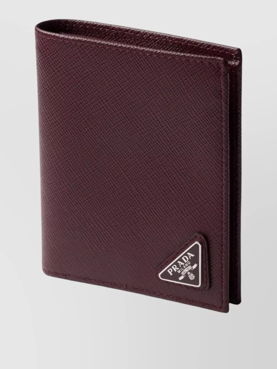 Prada Saffiano Leather Bifold Wallet Textured Finish