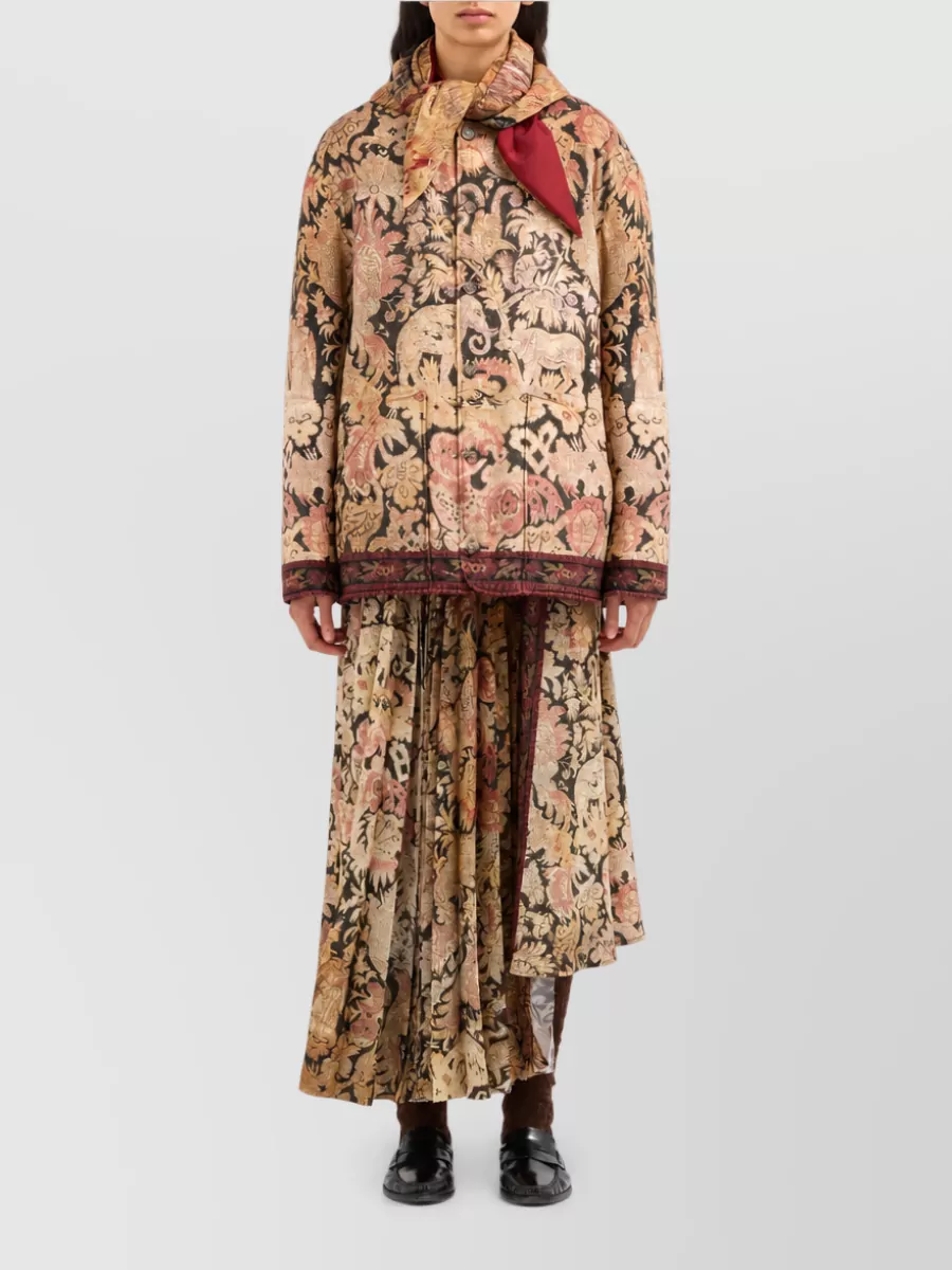 Pierre Louise Mascia Wool Reversible Padded Single Breasted Coat
