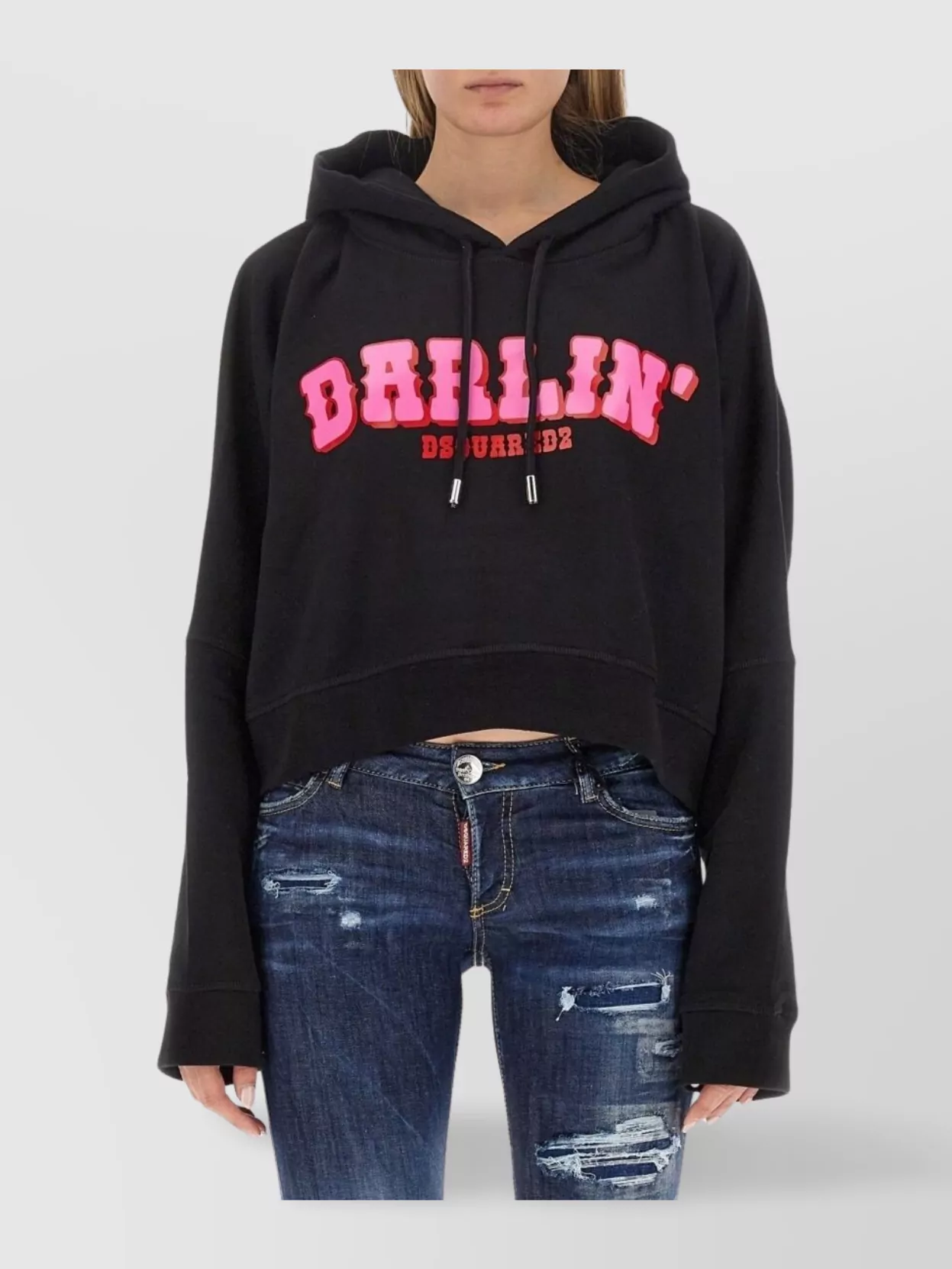 Dsquared2 Logo Hooded Cropped Sweatshirt