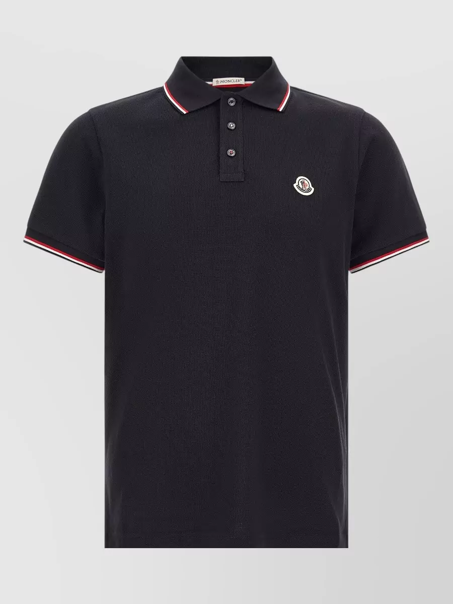 Moncler cotton piqué slim-fit short-sleeve polo shirt