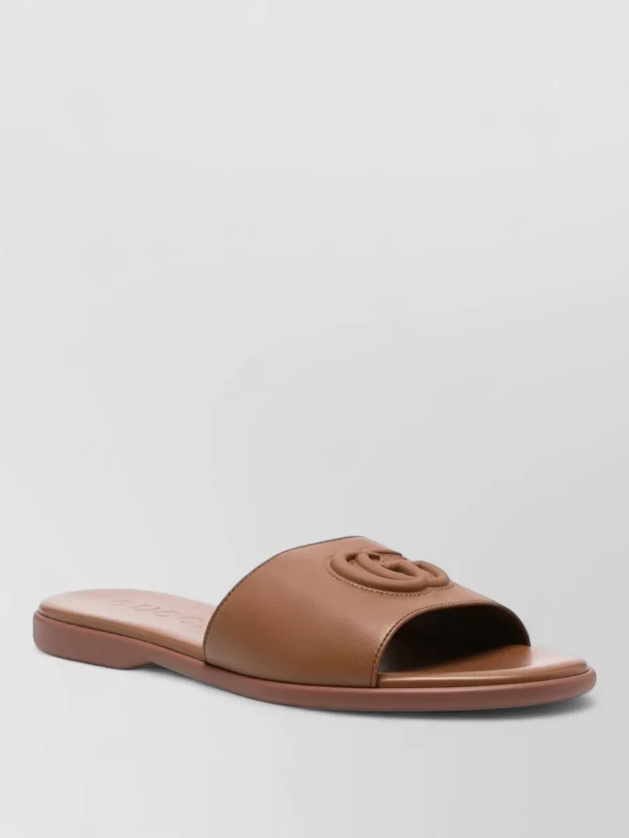 Gucci leather flat slides