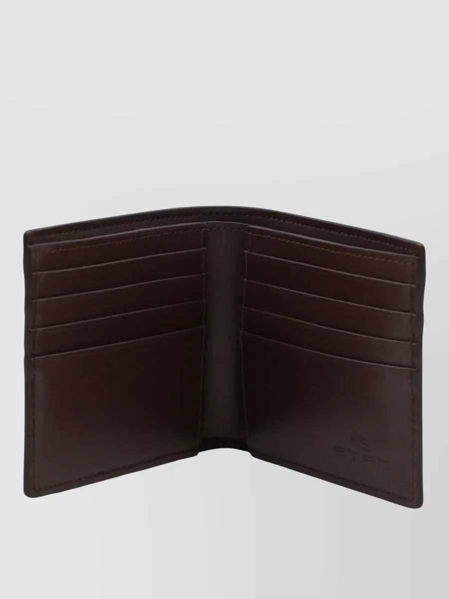 Etro Bi-Fold Wallets With Paisley Pattern Design