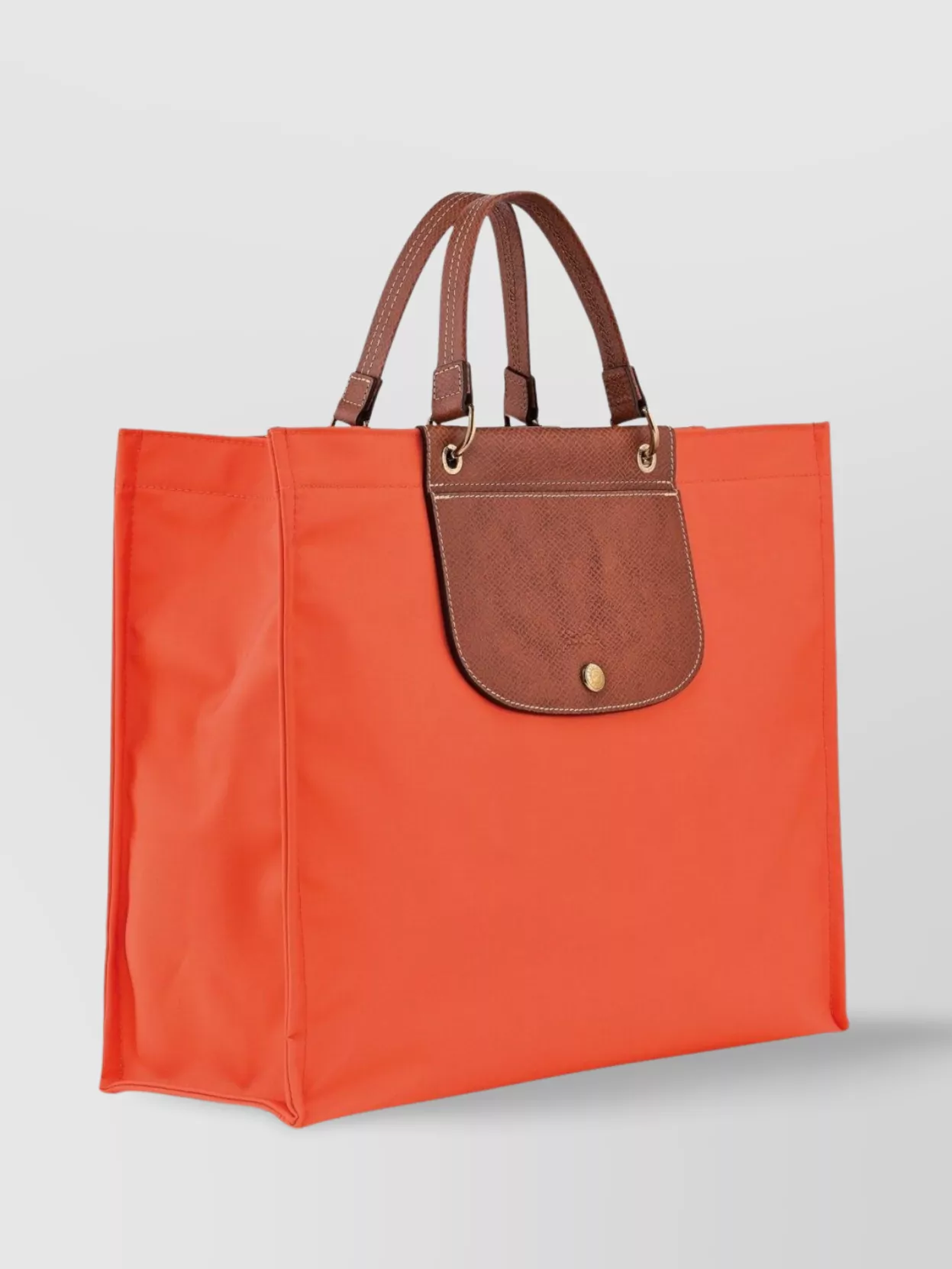 Longchamp Tote Bag With Top Handle And Contrast Flap