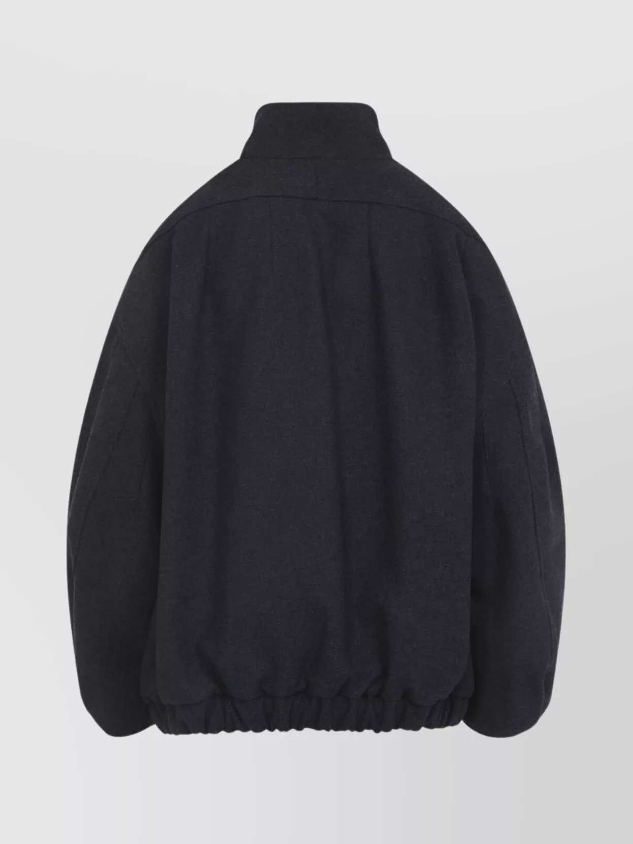 Dries Van Noten Oversized High Collar Jacket With Elastic Hem In Gray