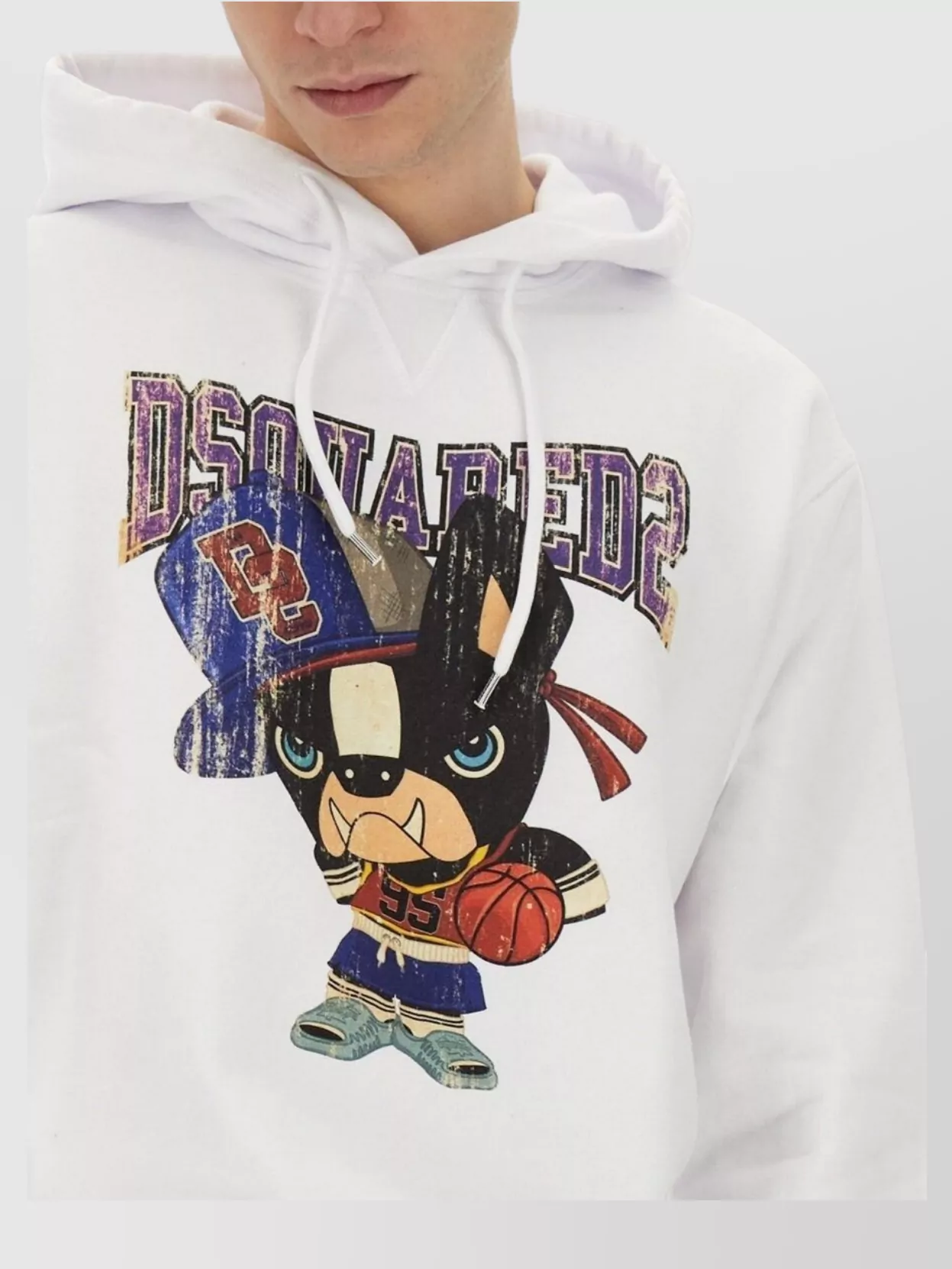 Dsquared2 Men Cotton Sweatshirt With Frontal Print
