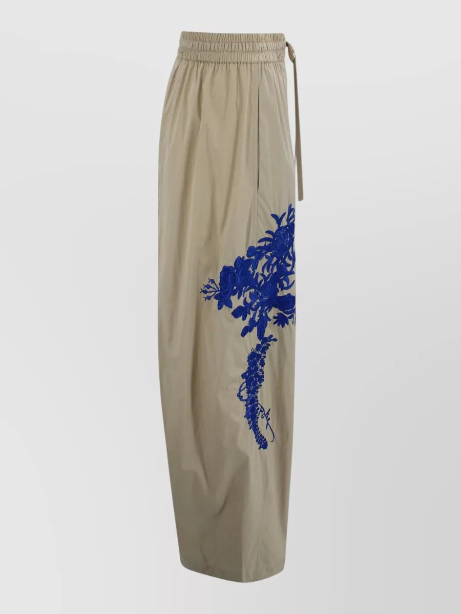Parosh Embroidered Wide-Leg Trousers