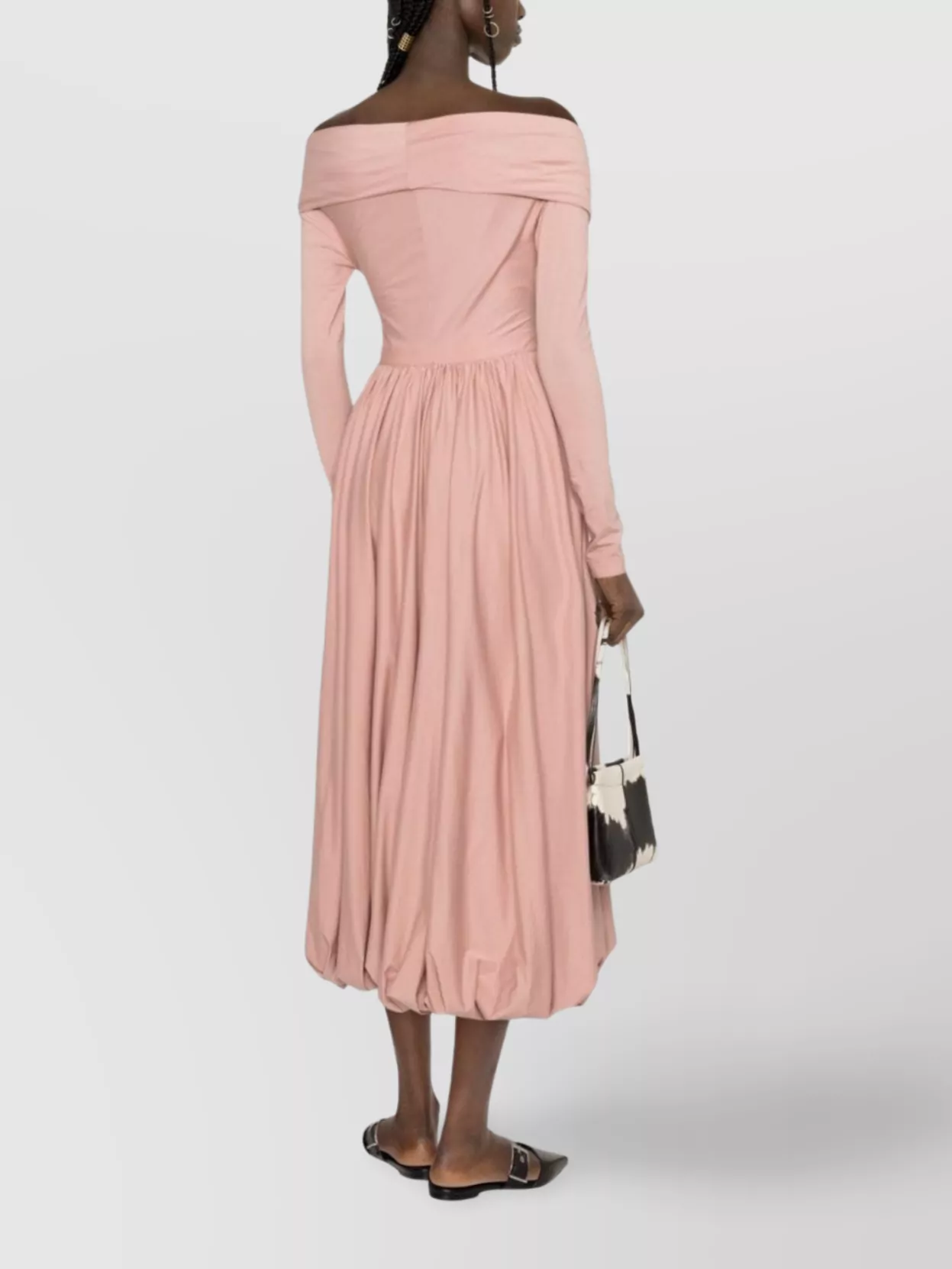 Philosophy Draped Waist Off-Shoulder Midi Dress