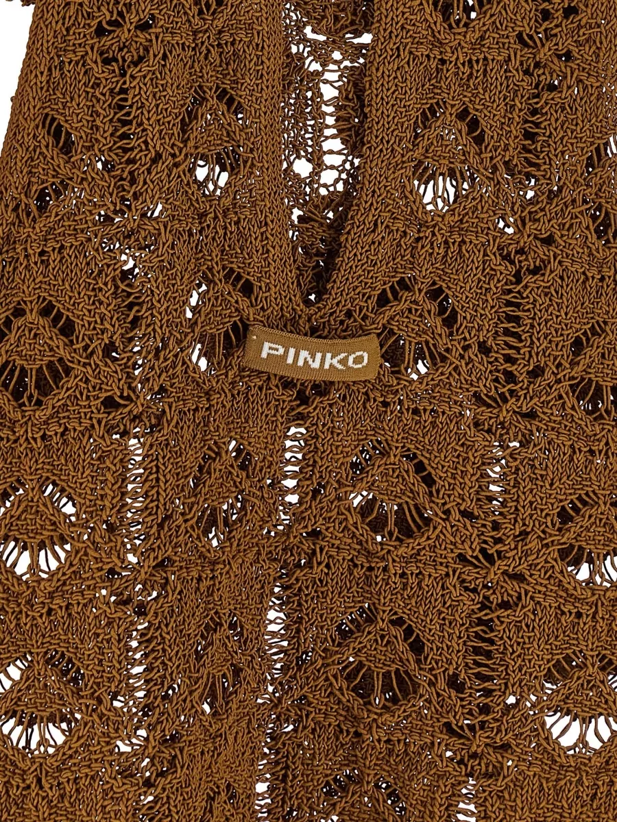 Pinko Crochet Halterneck Cutout Knitted Top