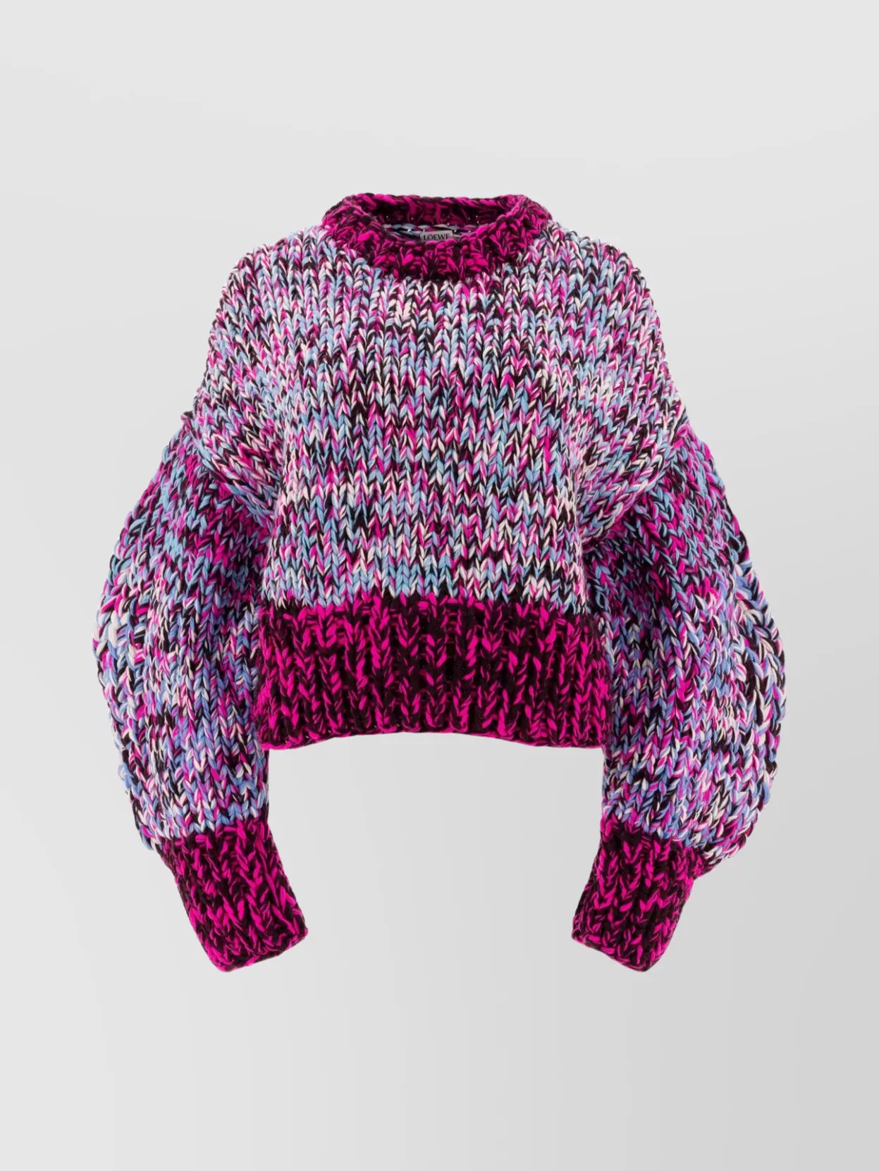 Loewe Chunky Knit Crew Neck Long Sleeve Sweater