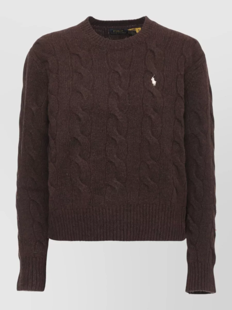 Ralph Lauren Ribbed wool cashmere crewneck sweatshirt