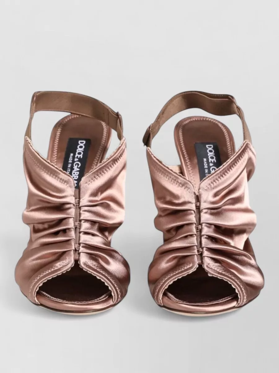 Dolce&Gabbana satin ruched slingback sandals