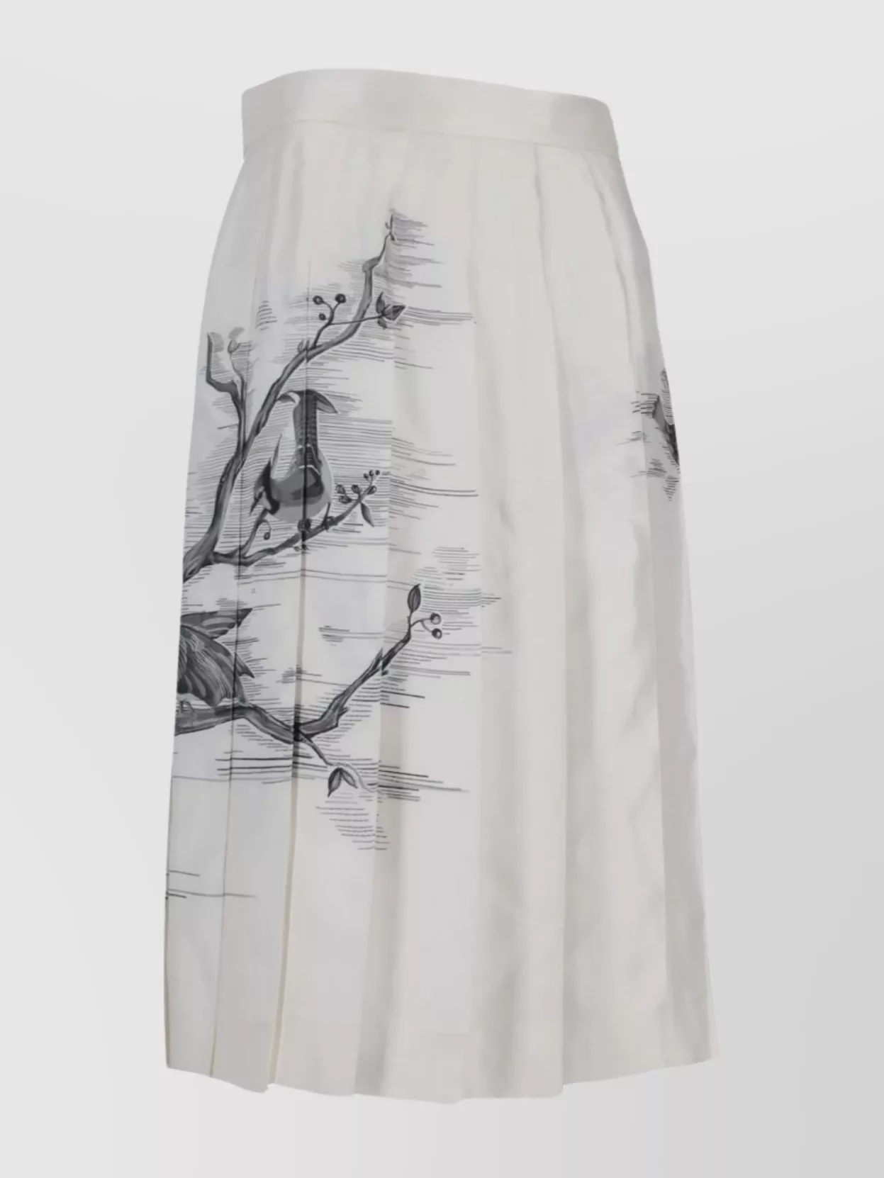 Thom Browne Pleated High Waist Skirt With Button Detail