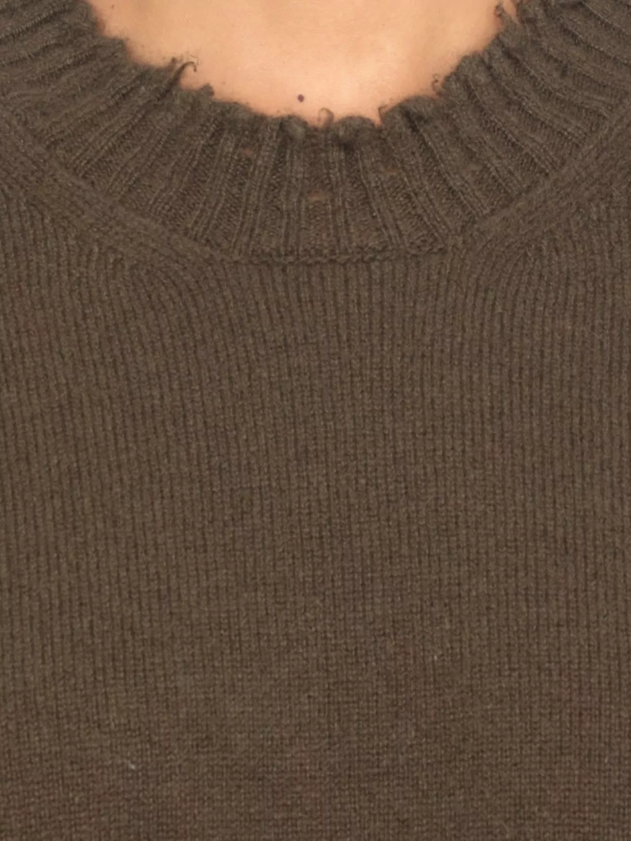 Uma Wang Round Neck Cashmere Sweater With Dropped Shoulders
