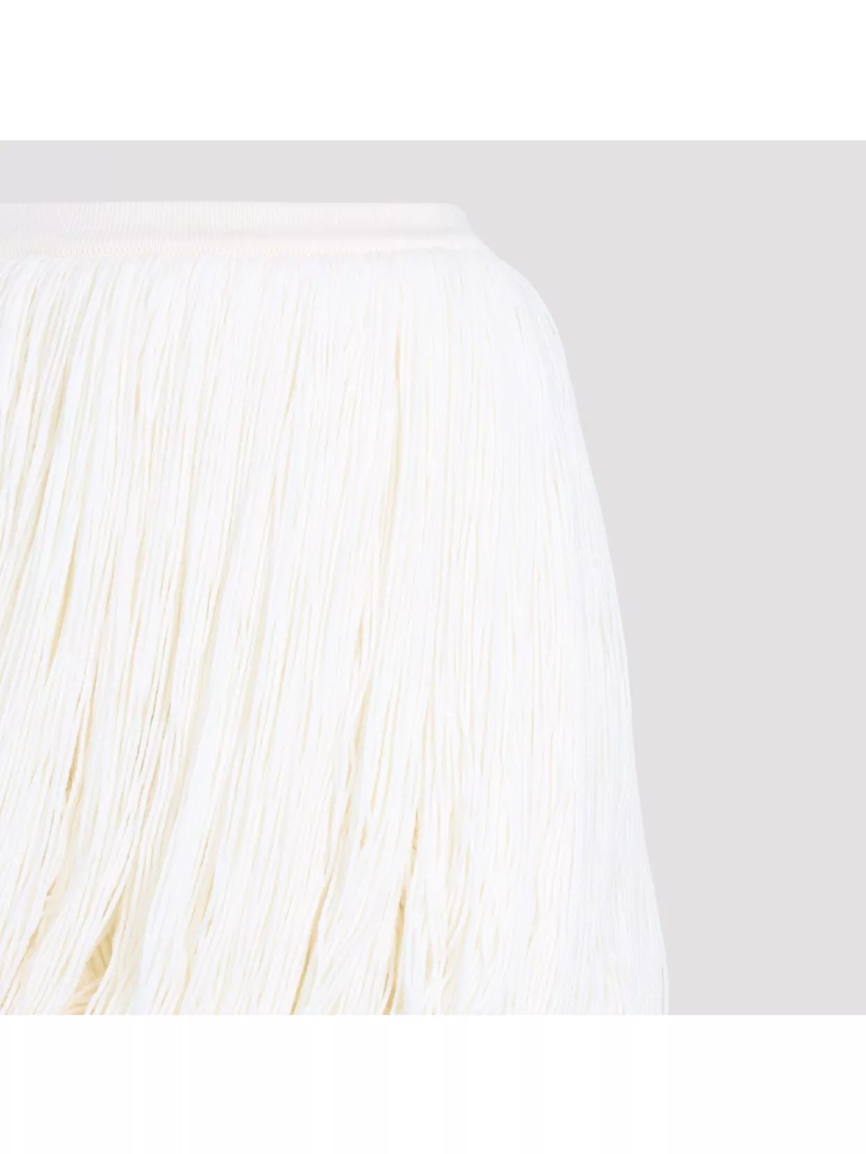 Shop Alaïa Wool Blend Fringed Skirt In White