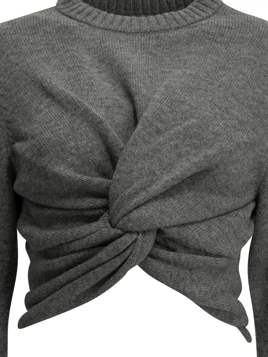 Balenciaga Wool Cropped Crew-Neck Sweater