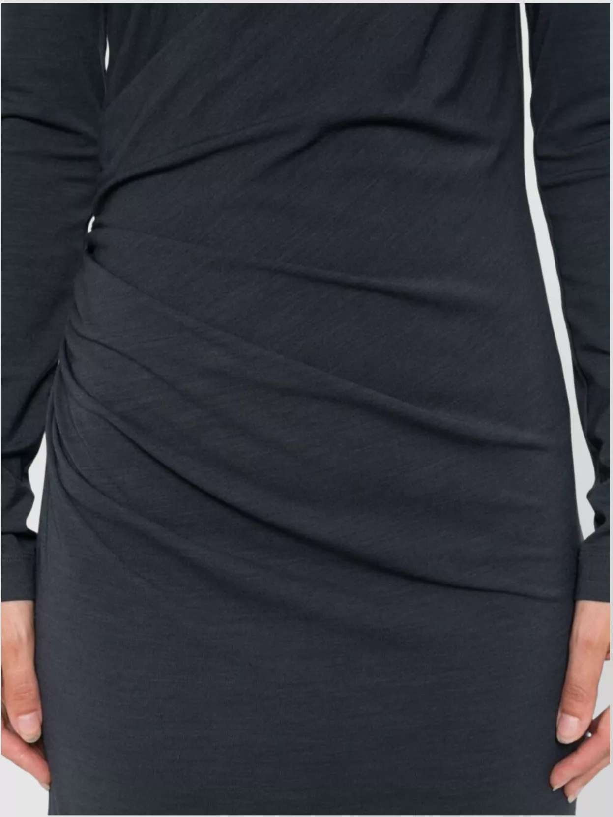 Brunello Cucinelli Wool Blend Midi Dress With Gathered Detail