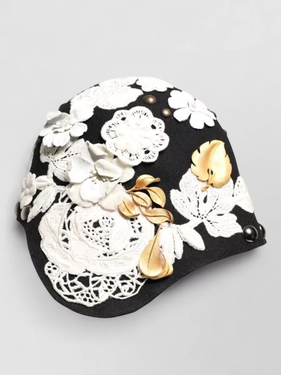 Dolce&Gabbana Wool Floral Cloche Hat