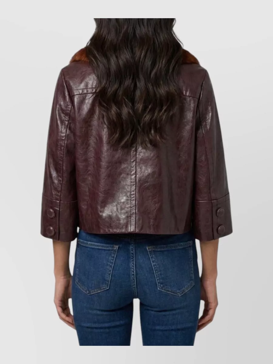 Chloé Leather Cropped Jacket