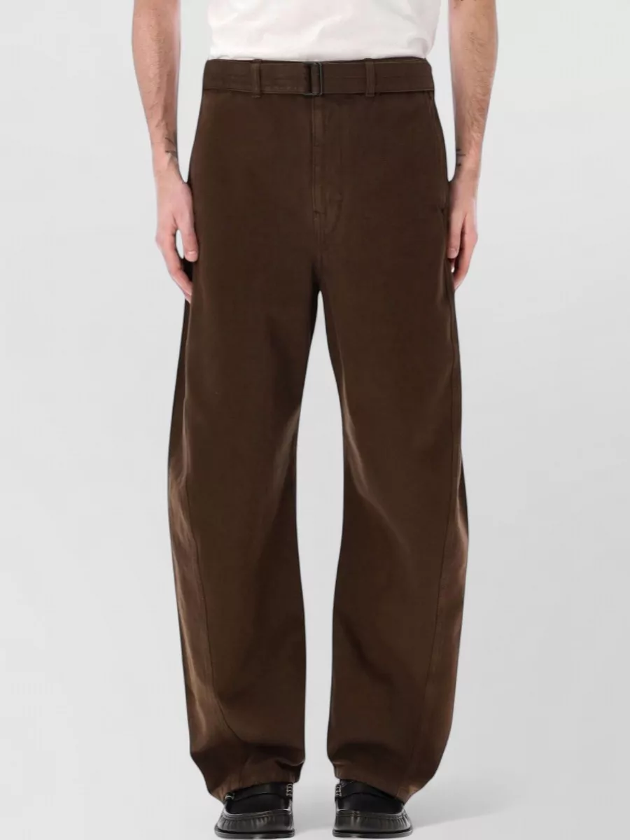 Lemaire Cotton wide-leg belted trousers