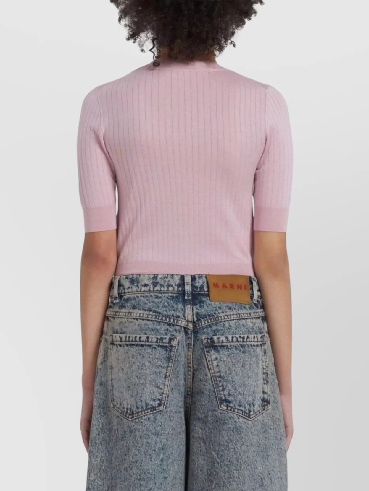 Marni Modern Ribbed Knit Turtleneck Top