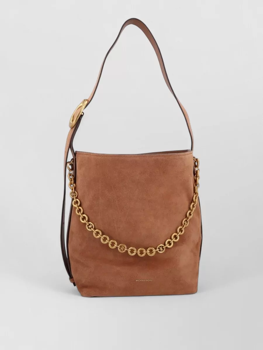 Michael Kors large leather bucket bag