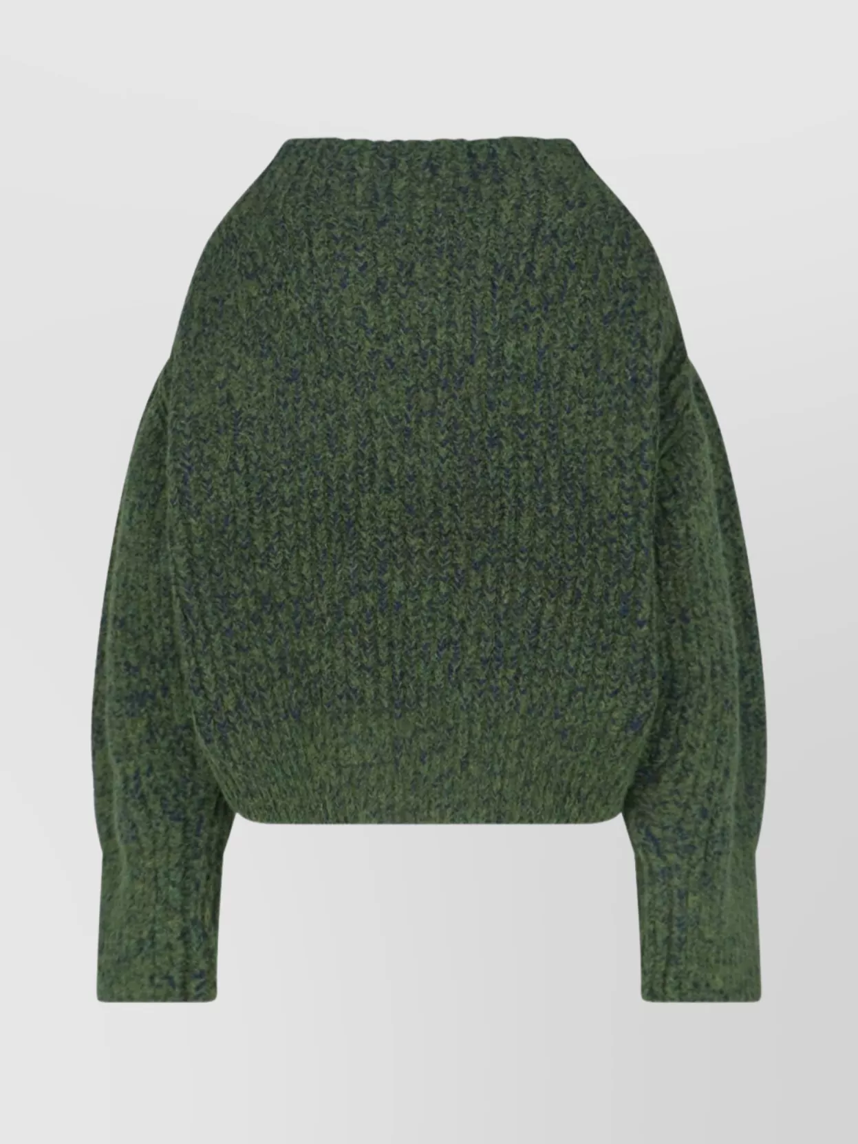 Dries Van Noten Textured Knit Long Sleeve Crew Sweater In Green