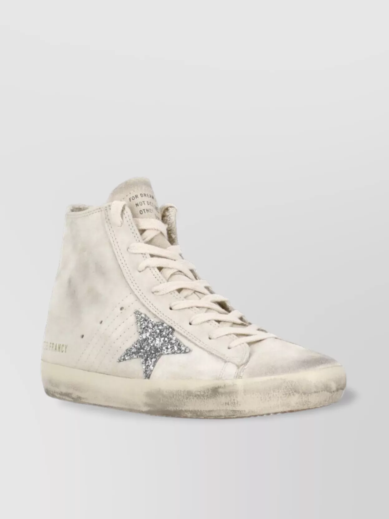 Golden Goose Suede Leather High Top Sneakers With Glitter
