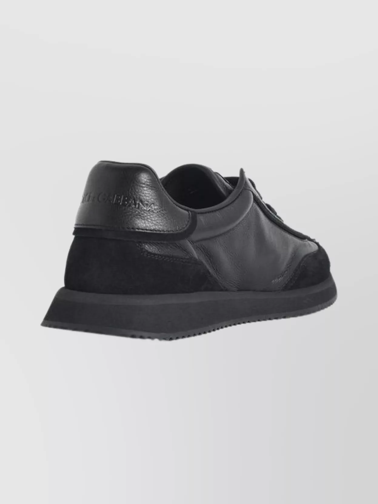 Dolce&Gabbana Round Toe Leather Sneakers With Suede Accents