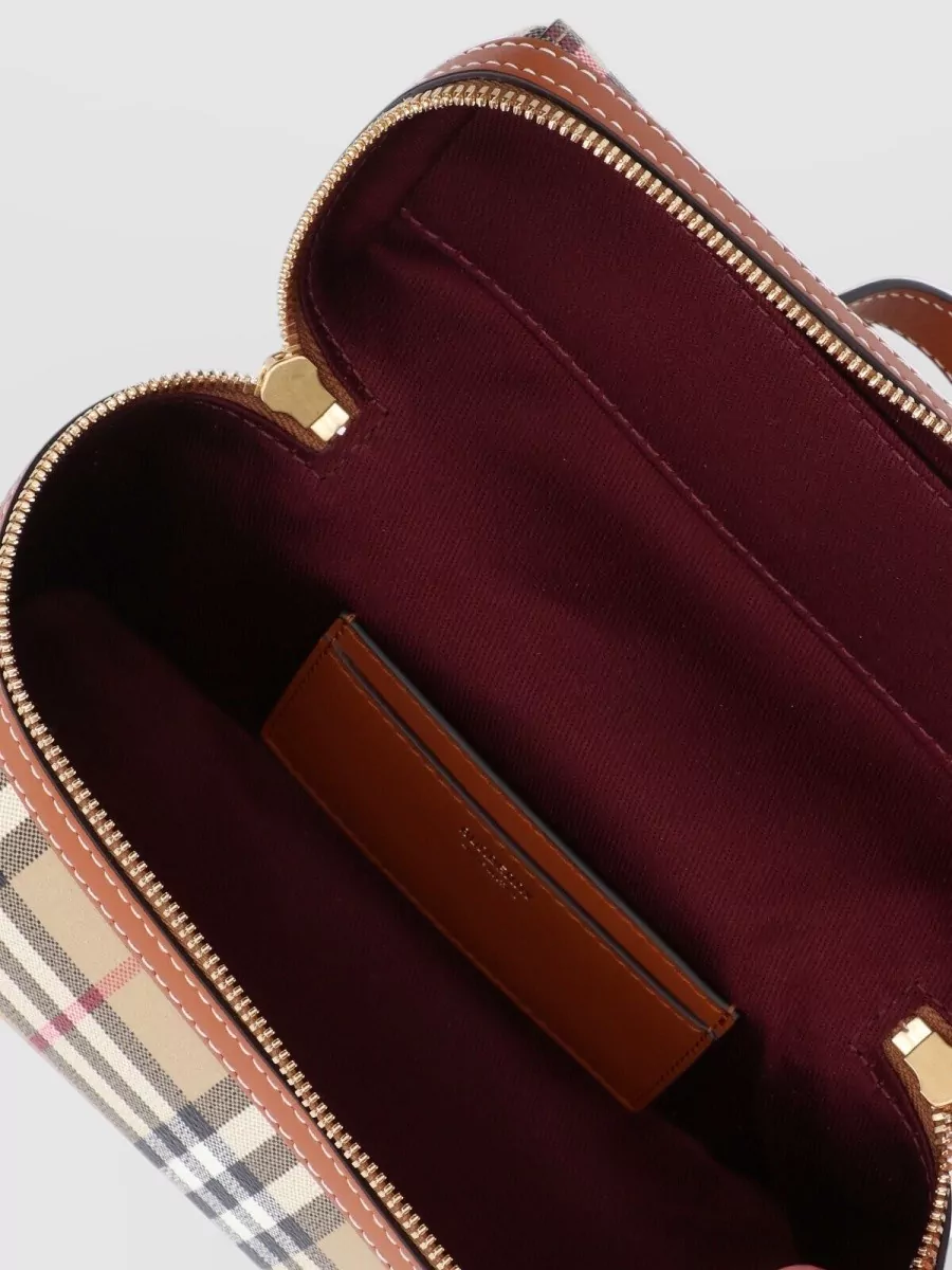 Burberry Check Clutch Bag Adjustable Strap Top Handle