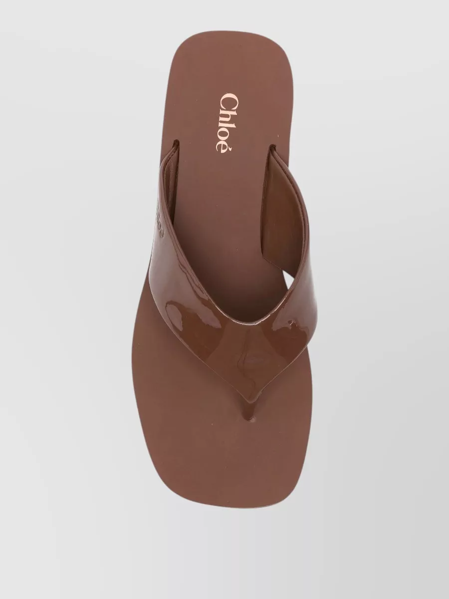 Chloé Leather Wedge Sandals