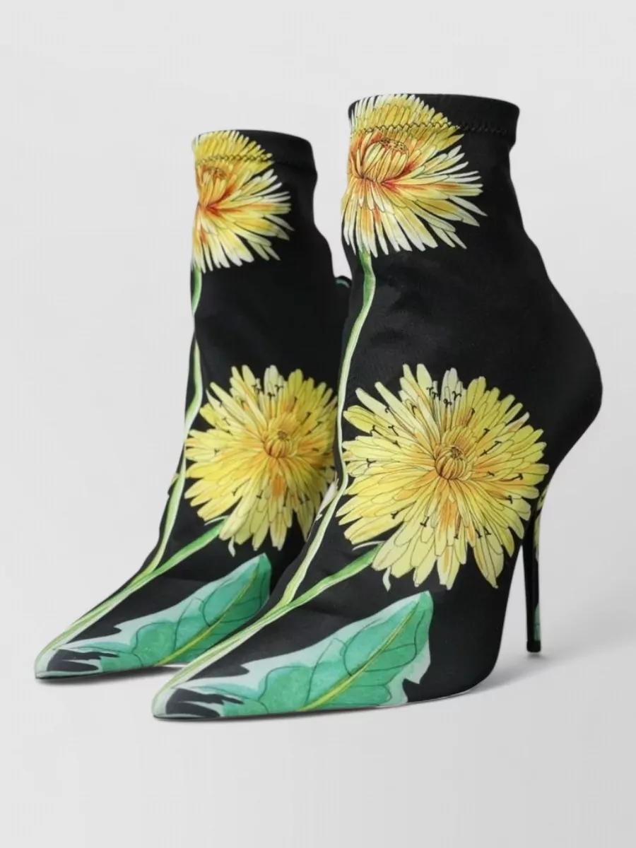 Dolce&Gabbana floral-print stretch ankle boots