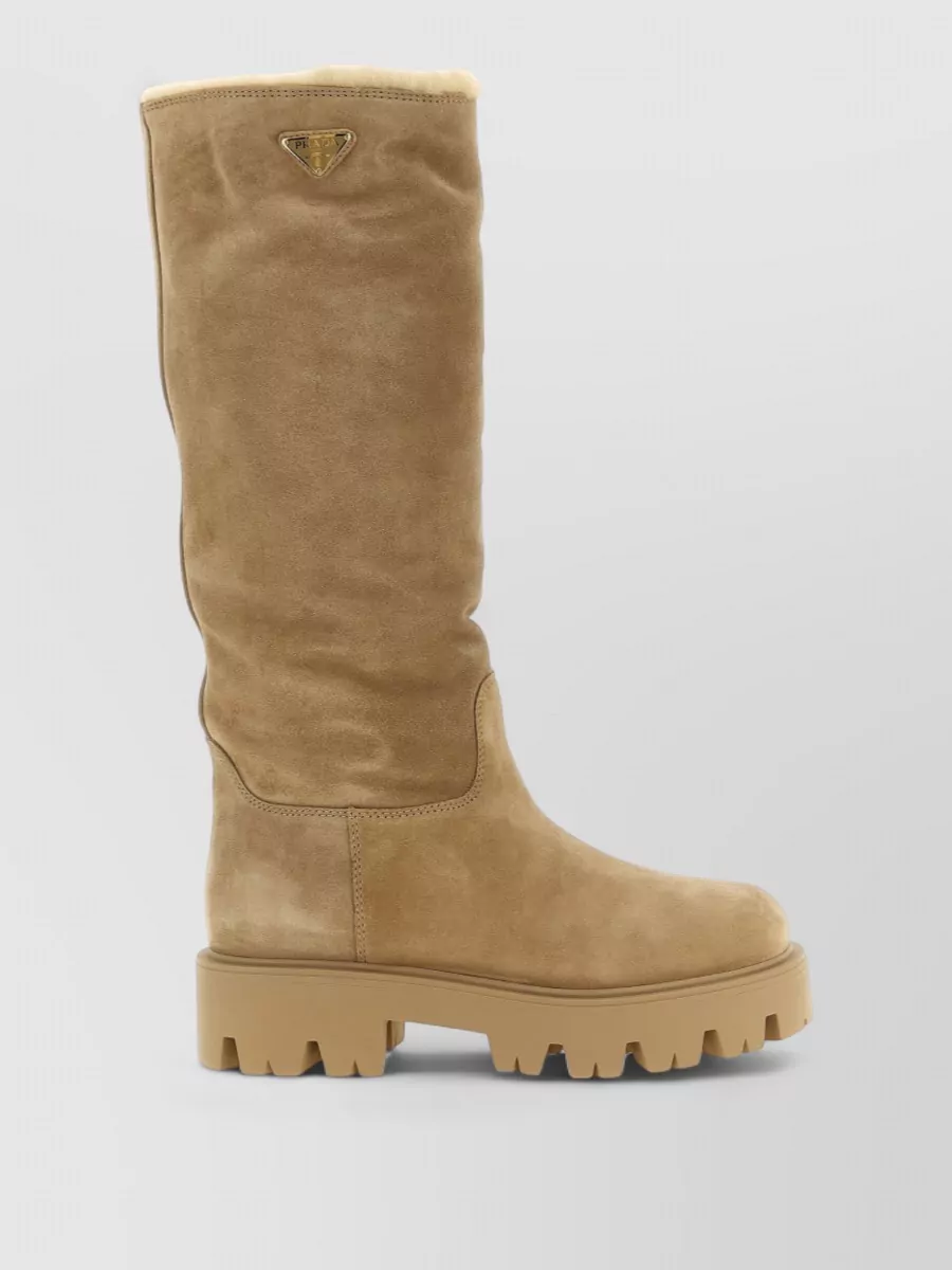 Prada suede high boots