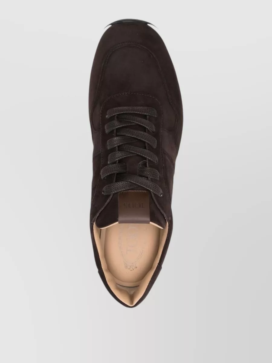 Tod's Red Dot Suede Leather Round Toe Sneakers