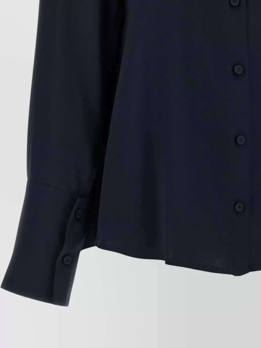 Max Mara Silk Long-Sleeve Asymmetric Shirt