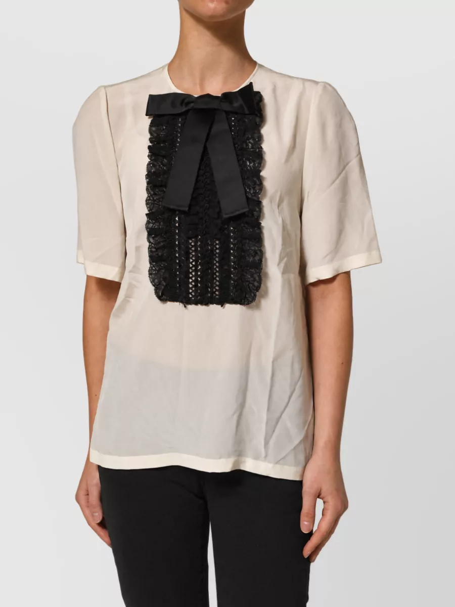 Dolce&Gabbana silk lace short-sleeve blouse
