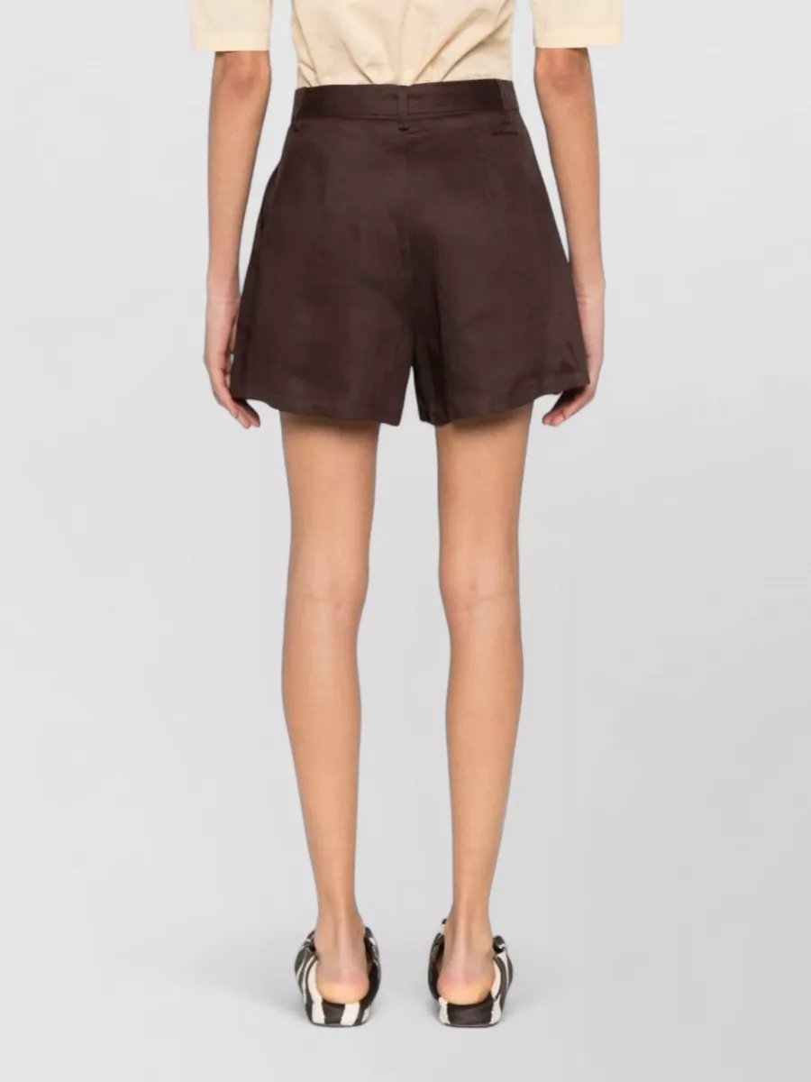 Ermanno Firenze Linen-Blend Pleated Tailored Shorts