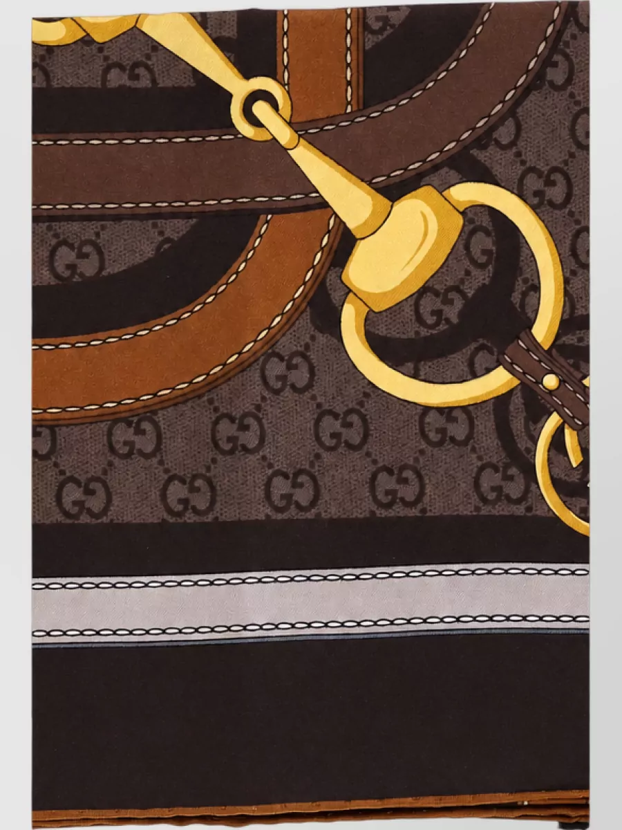 Gucci Silk Jacquard Printed Square Scarf