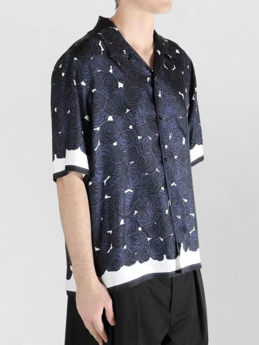 Givenchy Silk Floral-Print Short-Sleeve Bowling Shirt
