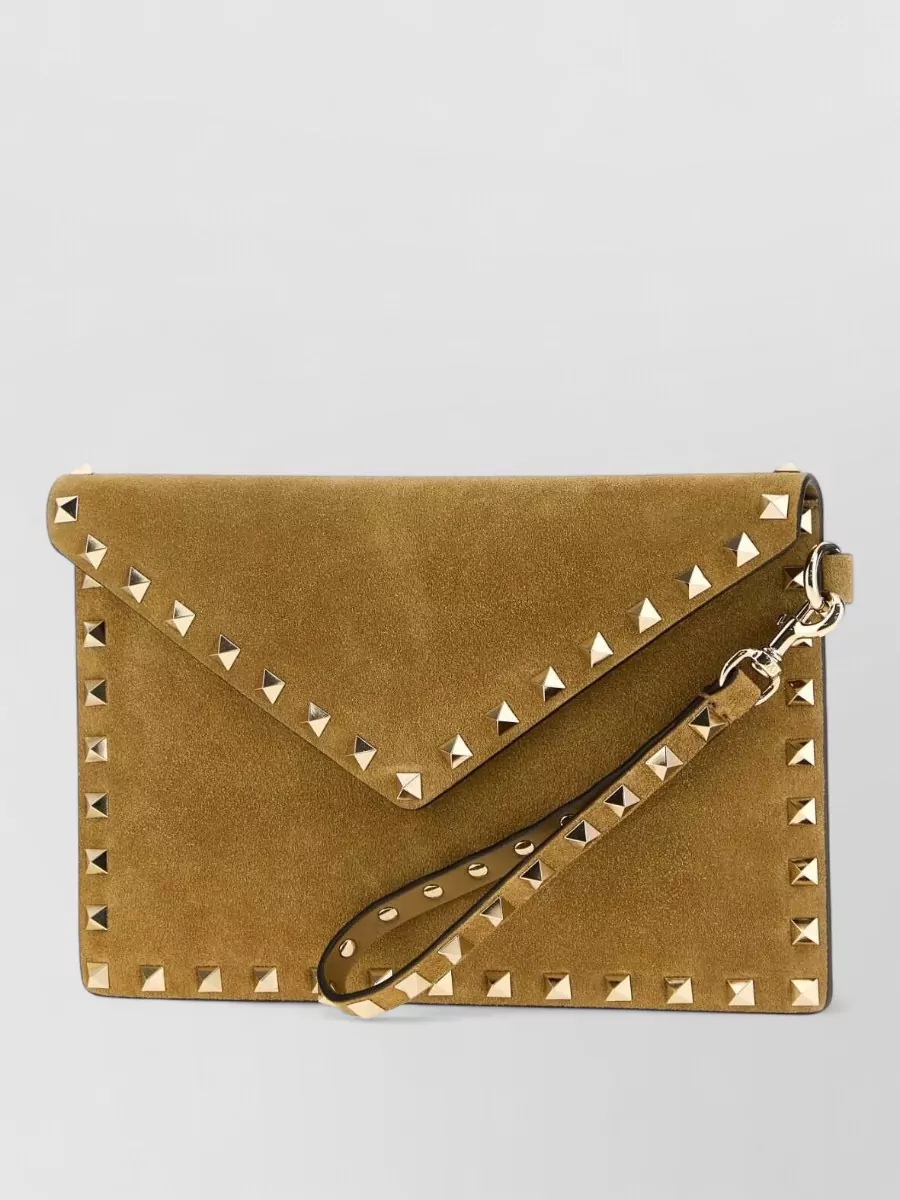 Valentino Garavani medium suede leather clutch bag