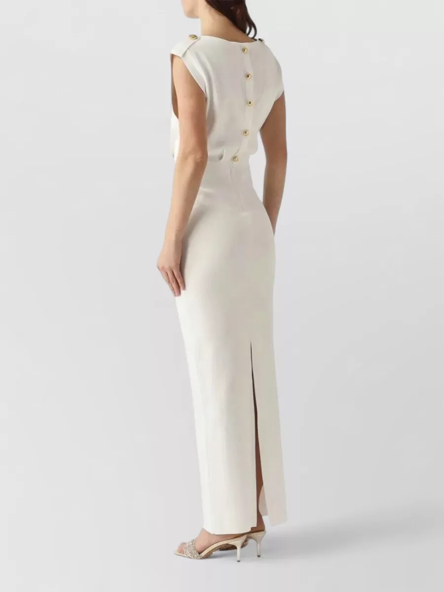 Elisabetta Franchi Monogram Milano-Stitch Maxi Dress