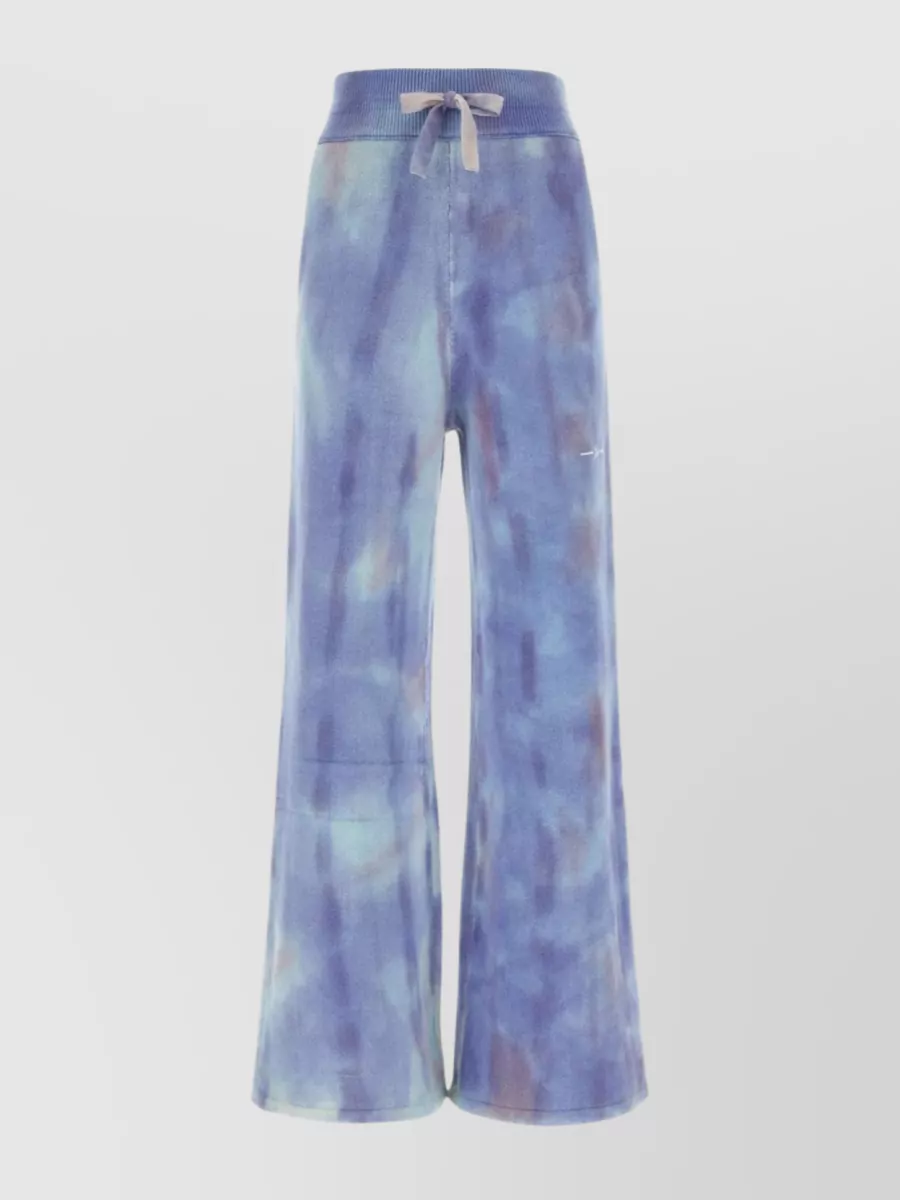 Shop Amiri Cashmere Tie-dye Flare Pants In Blue