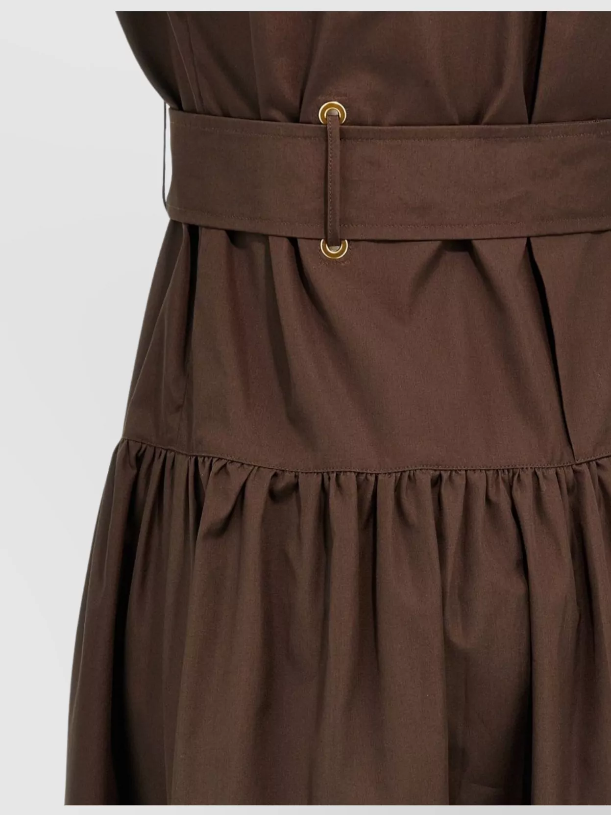 Max Mara Waist Belted Short Sleeve Gathered Skirt Dress