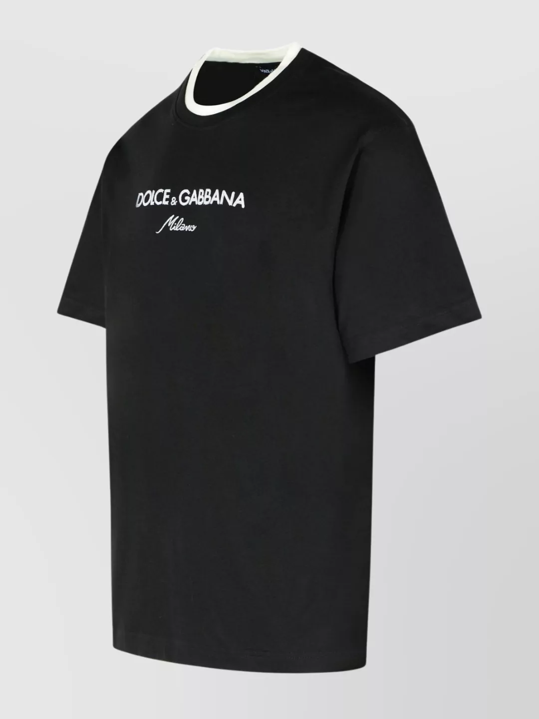 Dolce & Gabbana Logo-embroidered Layering Cotton T-shirt In Black
